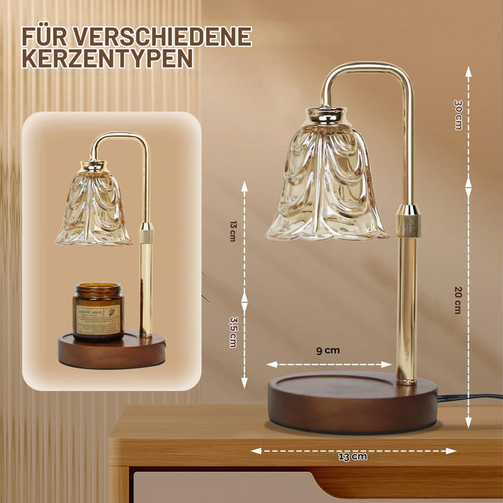 Candle Warmer Lamp with Timer Electric Adjustable Height Candle Dimmable Wax Warmer Lamp Jar Candles