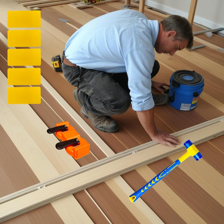 Werkzeugset für die Reparatur von Fussbodenspalten mit Doppelsaugplatten, einschliesslich Saugkopf u