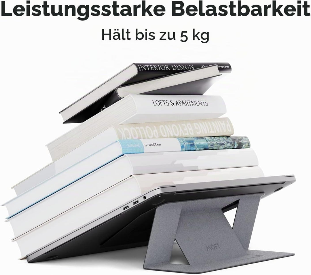 MOFT Laptop Ständer, Faltbarer Laptopständer Notebook Ständer mit 2 einstellbaren Winkeln, Haltung V