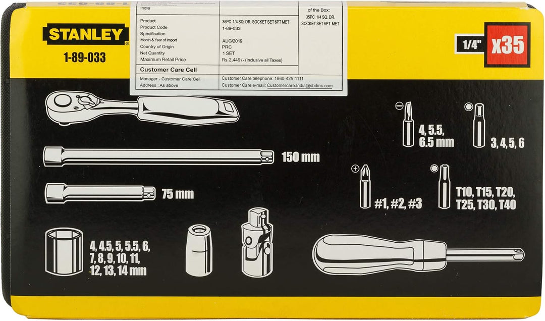 Stanley Steckschlüssel Satz 1/Schlauchklemmen Schlauchschellen 4Sd 1 033 89 (alte Version)