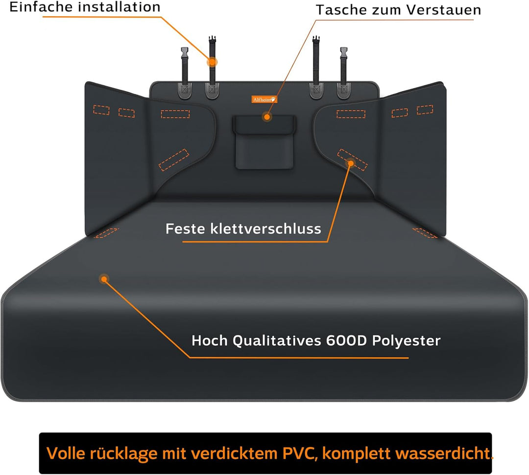 Alfheim Universal Kofferraumschutz - wasserabweisend & pflegeleicht - Ideale Autodecke für Hunde - S