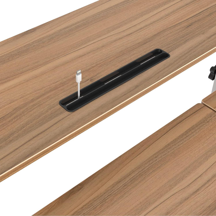 DlandHome Stehpult Laptoptisch Höhenverstellbar mit Rollen Büro Stehtisch Beistelltisch Betttisch au