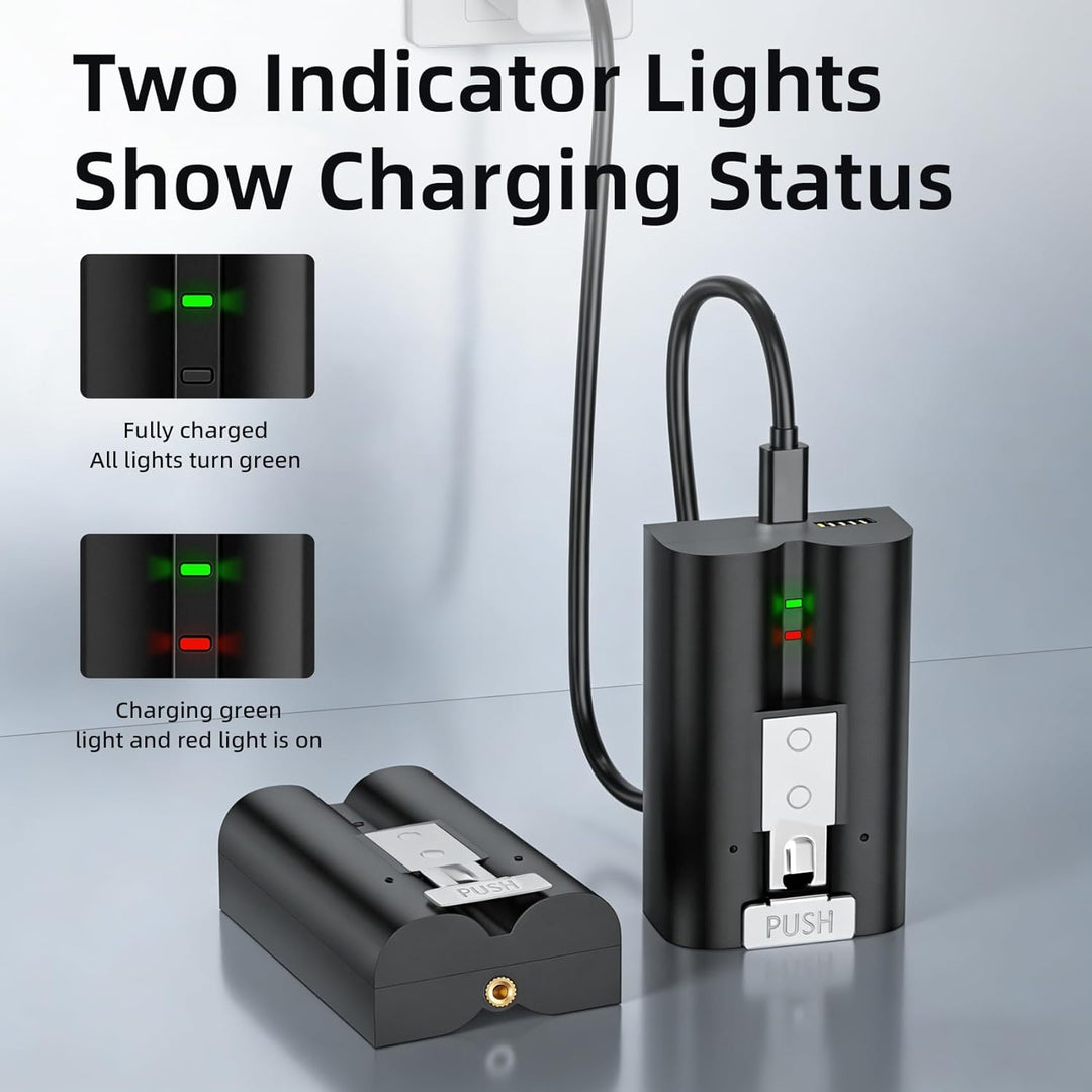 2 Packungen Ring Türklingel Akku Hohe Kapazität Lithium-Ionen Wiederaufladbar und 1 Dreik-Ladestatio