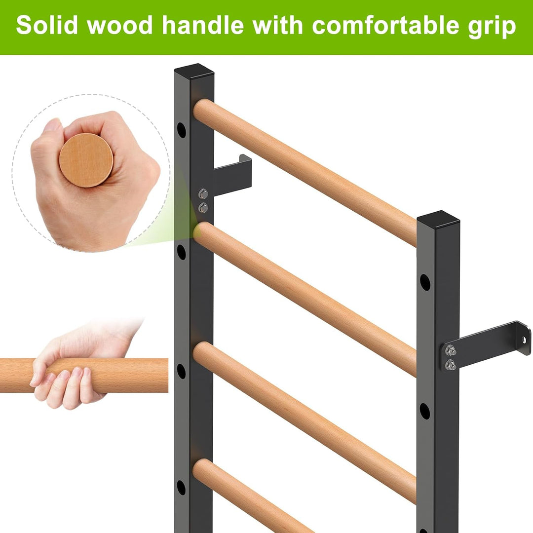 Kipika Turnreck – 5,1 x 5,1 cm schwedische Leiter mit 2,5 cm Loch, wandmontierter Klimmzugstangen-Le