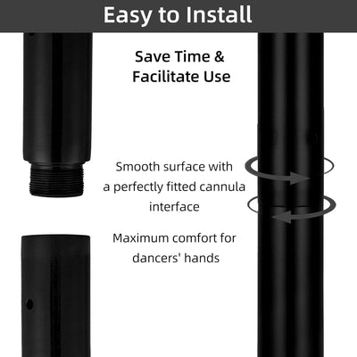 PRIOR FITNESS Stange Pole Dance 250 mm/500 mm/1000 mm, Verbindungsstücke für Verlängerungsrohr für 4