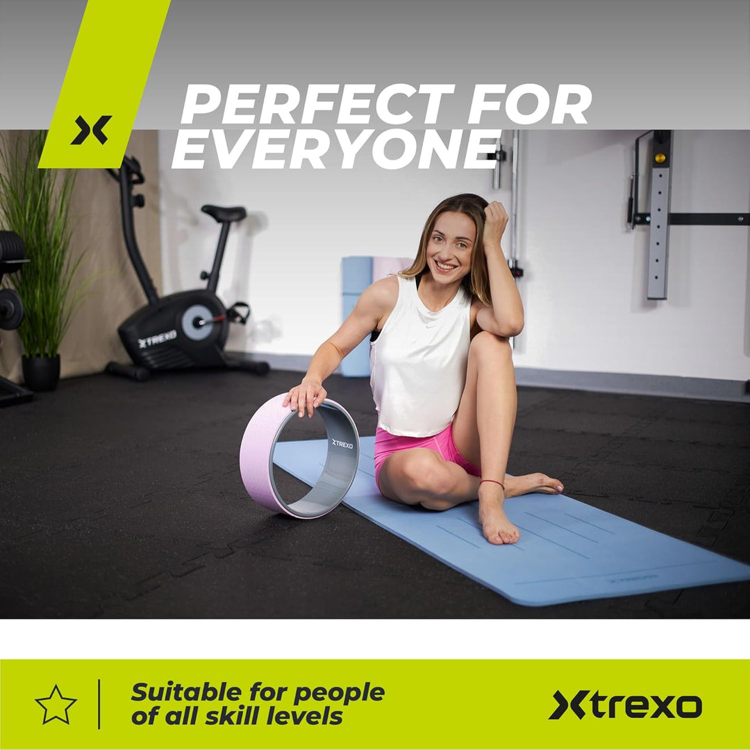 XTREXO Yoga Rad umweltfreundlich in Lila mit einem Durchmesser von 32 cm und einer Breite von 13 cm