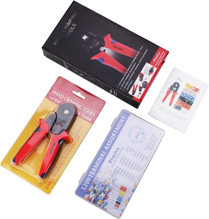 Crimpzangen Aderendhülsen Set, Preciva Aderendhülsenzange mit 1200 stück Aderendhülsen Tool Kit 0,25