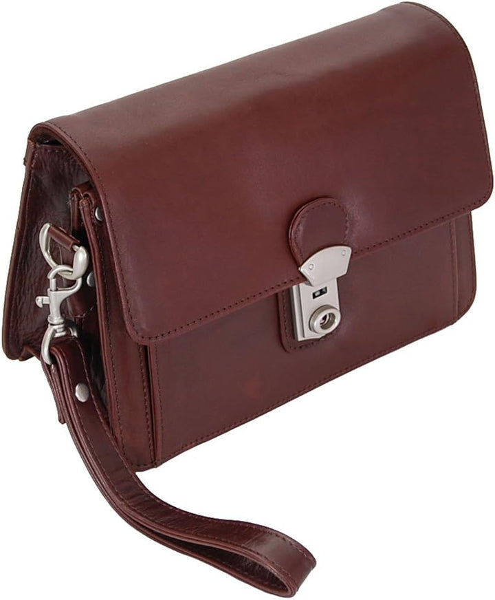 GoBago Branco Business Herren Handgelenktasche Herrentasche Tasche sehr hochwertig Braun, Braun