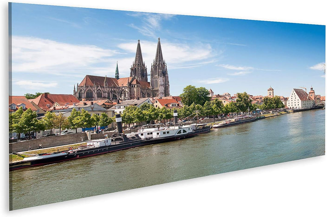 islandburner Bild auf Leinwand Regensburg Dom Donau Deutschland Bilder Wandbilder Poster Leinwand 12
