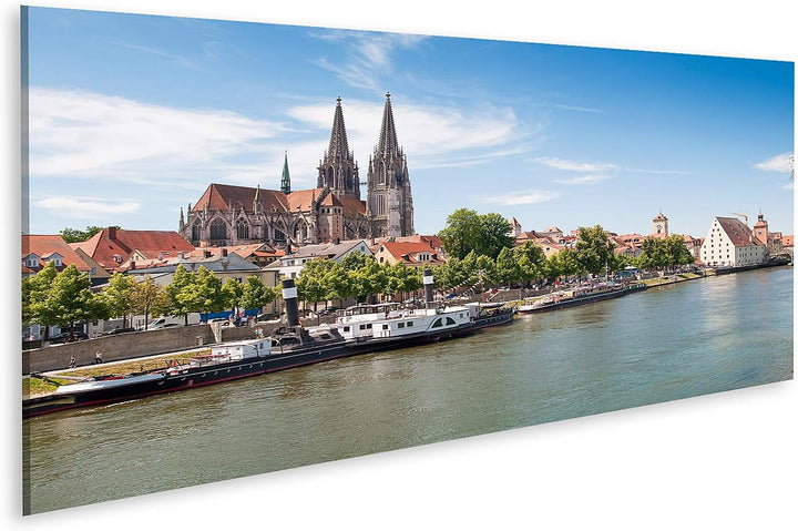 islandburner Bild auf Leinwand Regensburg Dom Donau Deutschland Bilder Wandbilder Poster Leinwand 12