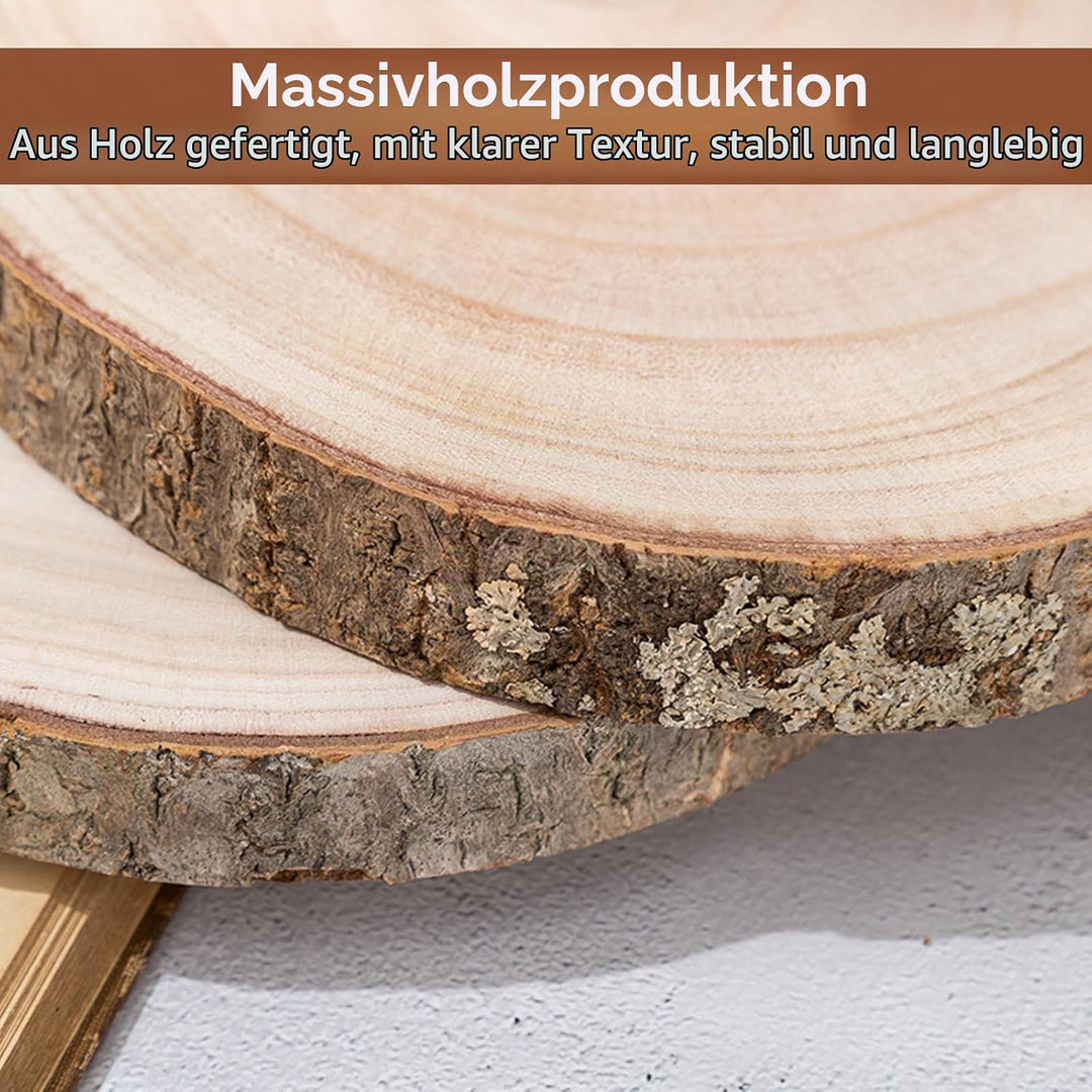 Holzscheiben, 28-32cm Holzscheiben zum Basteln Runde Holzscheibe Untersetzer Holz Log Durchmesser Oh