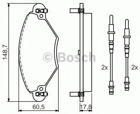 Bosch BP328 Bremsbeläge - Vorderachse - ECE-R90 Zertifizierung - vier Bremsbeläge pro Set