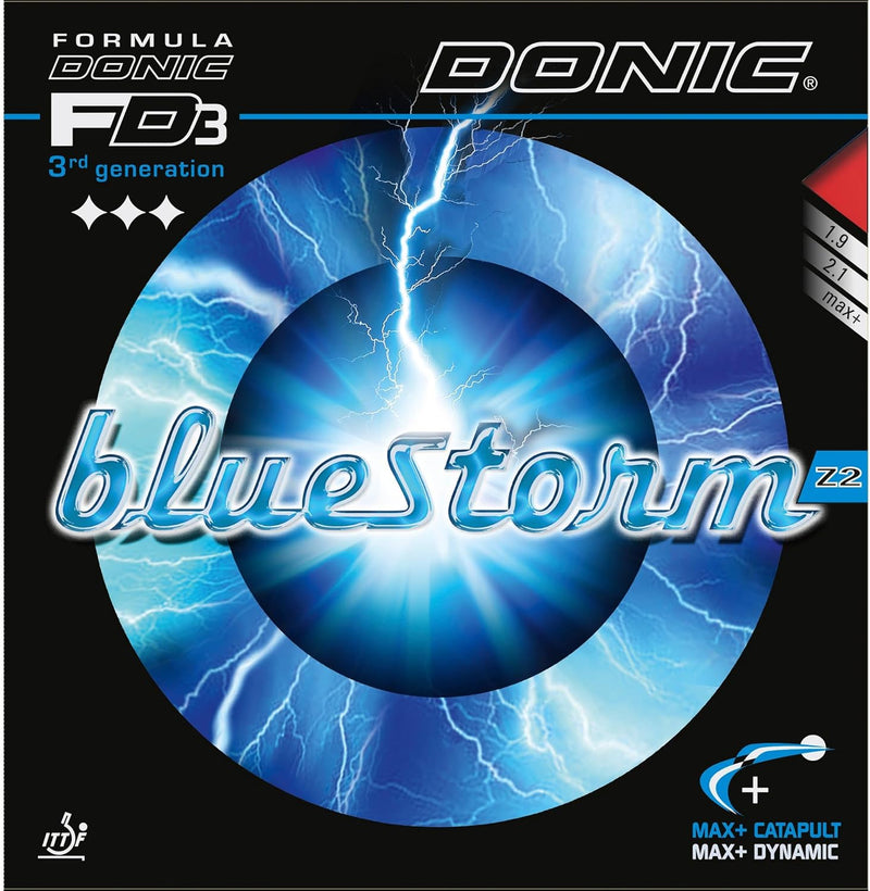 DONIC Belag Bluestorm Z2 Blau 2,1 mm, schwarz, Blau 2,1 mm, schwarz