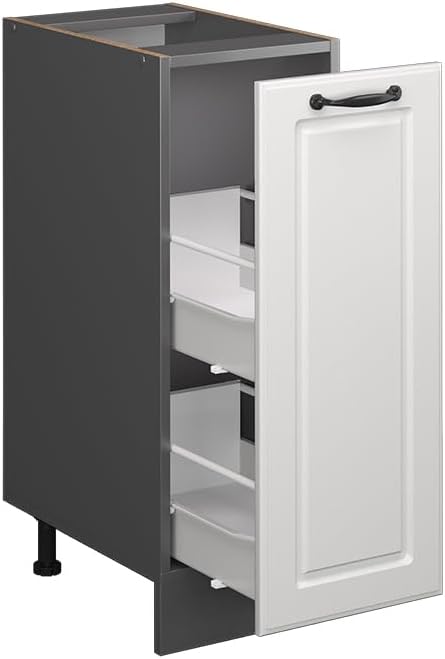 Vicco Apothekerschrank R-Line, Weiss Landhaus/Anthrazit, 30 cm ohne Arbeitsplatte Apothekerunterschr