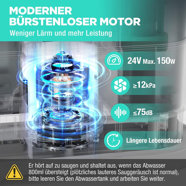 HAUSHOF StainZapper Air, Akku Waschsauger für Auto 12kPa, 24V Kabelloser Fleckenreiniger Teppichrein