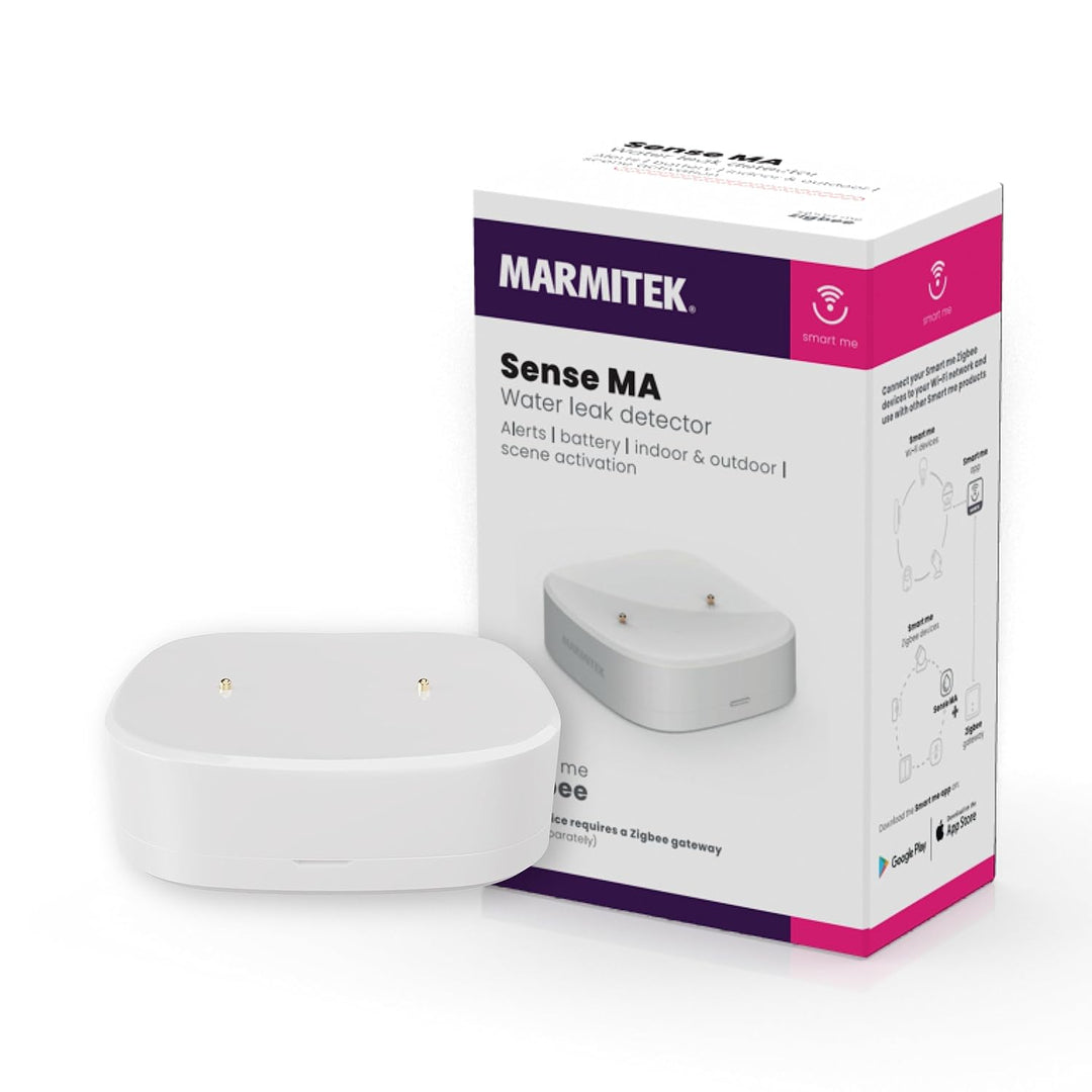Zigbee Wassermelder Drahtlos - Marmitek Sense MA Flood Sensor - Drahtlos - Wireless Water Leak Detec