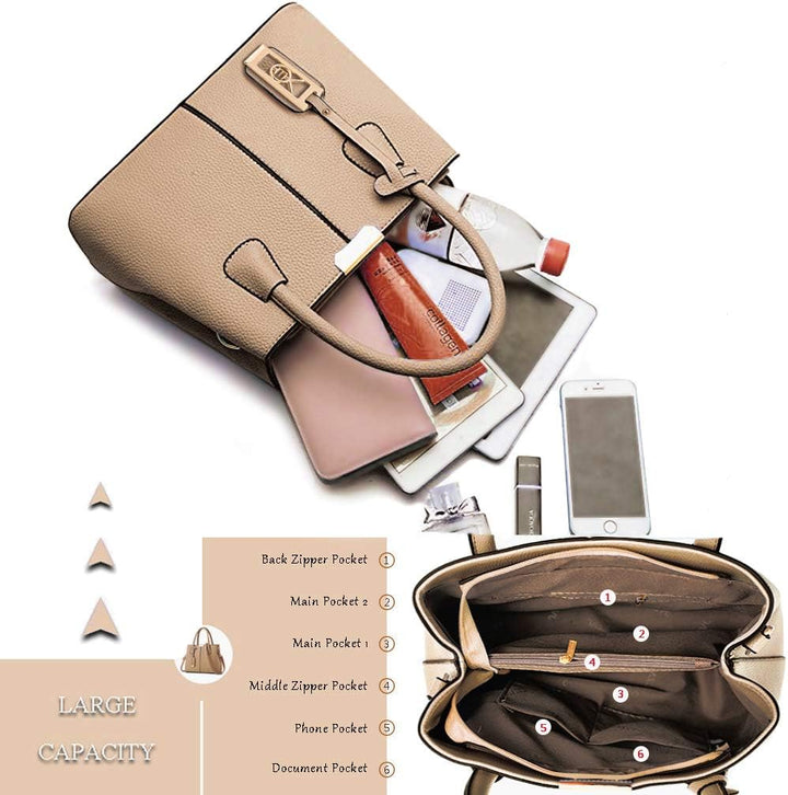COCIFER Geldbörsen und Handtaschen für Damen, Schultertasche, Tragegriff, Satchel E Khaki, E Khaki
