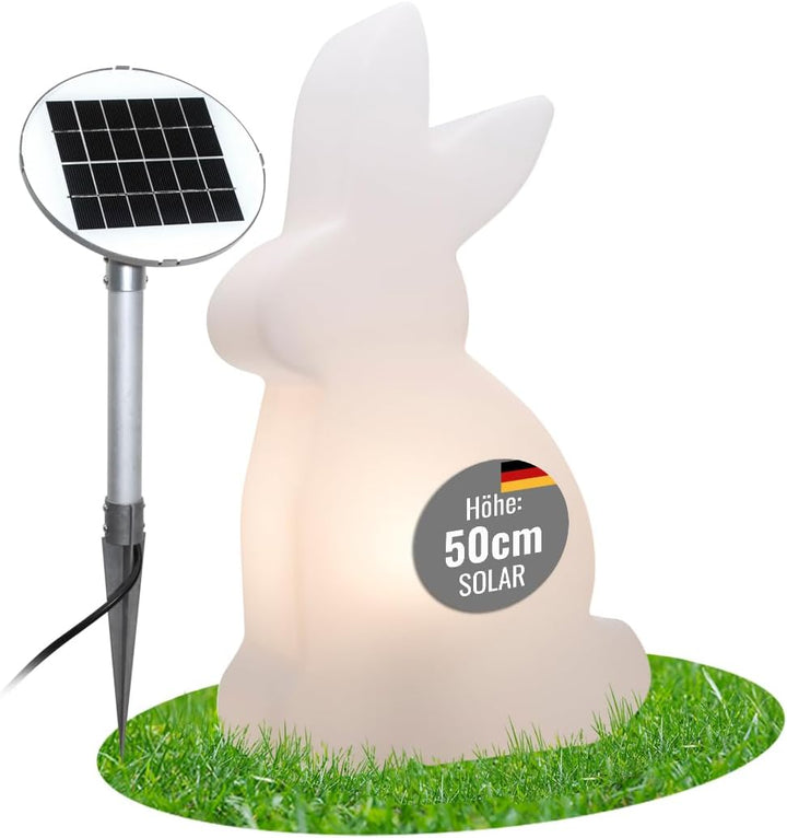 8 seasons design| LED Aussenleuchte Hase Solar Shining Rabbit (50 cm gross, warmweiss, Dämmerungssen