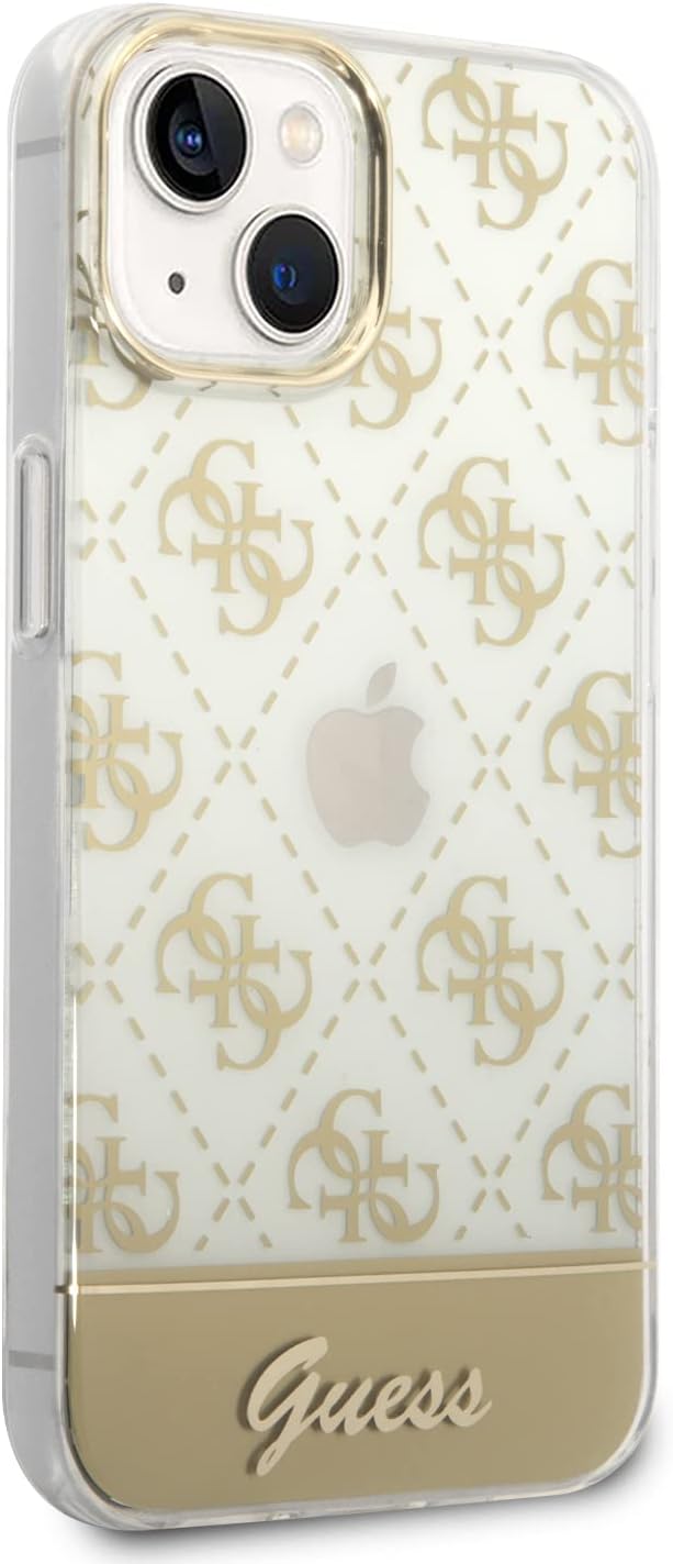 Guess GUHCP14MHG4MHG hülle für iPhone 14 Plus 6,7" Gold/Gold hardcase 4G Pattern Script