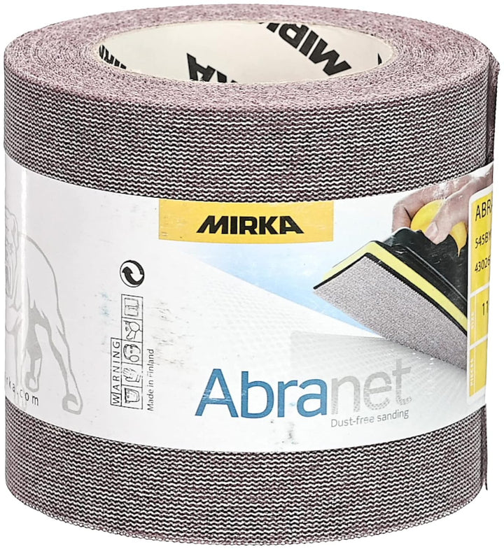 Mirka Abranet Netz-Schleifrolle 115 mm x 10 m Klett / Korn P120 / 1 Rolle / zum Schleifen von Holz,
