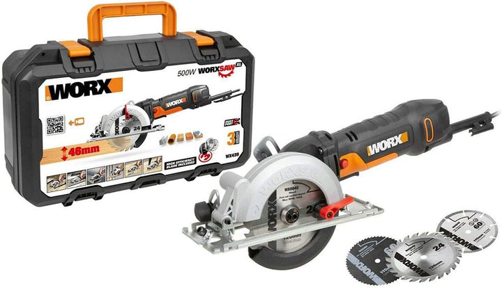WORX WX439 Kompakt-Handkreissäge 480W - zum Sägen von Metall, Plastik, Holz, Stein und Fliesen - 120