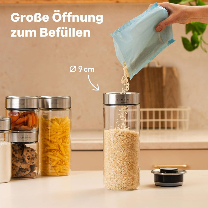 SILBERTHAL Vorratsdosen Glas mit Deckel Set 700 ml - Vorratsgläser für luftdichte &amp; auslaufsichere A