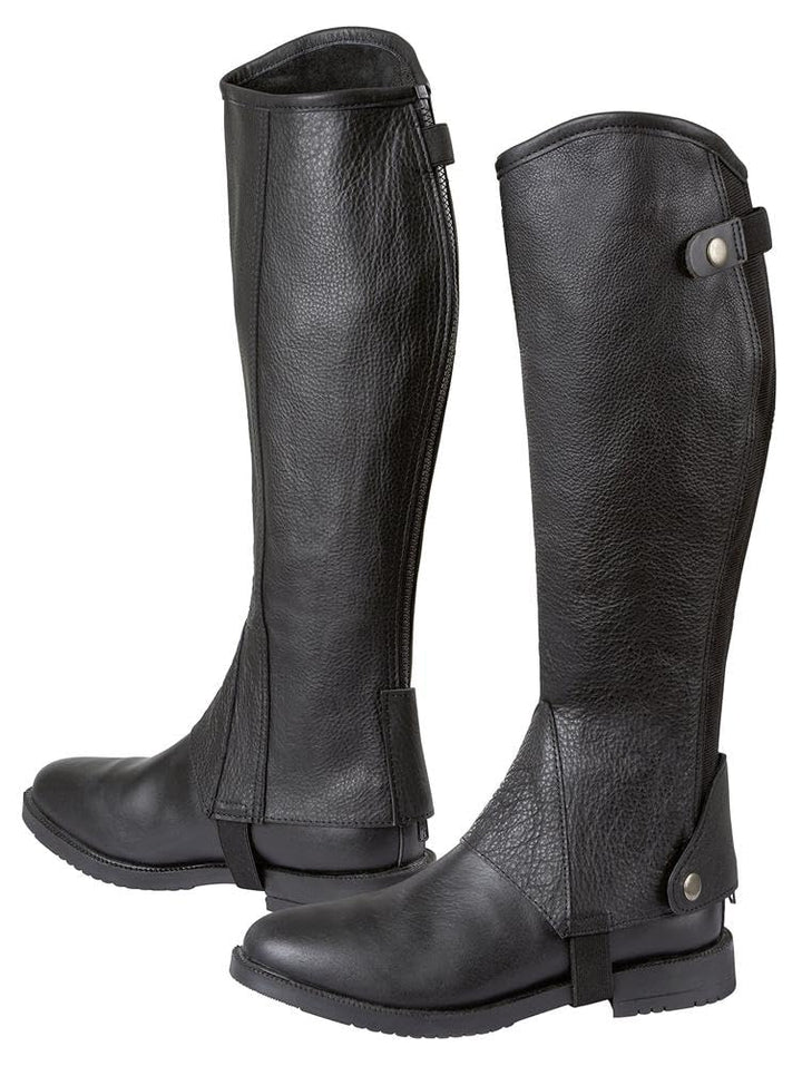 Covalliero Minichaps Elasto Leder Elastikeinsatz S Schwarz, S Schwarz