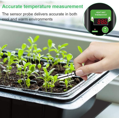 RIOGOO 24 * 52 cm Sämling-Heizmatte und Thermostatregler 68-108 ° F Digitaler Thermostatregler IP68