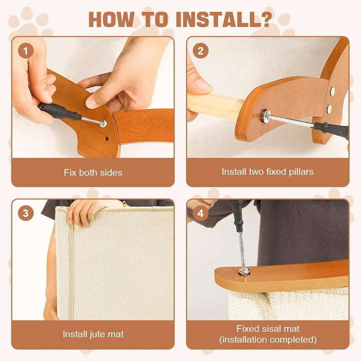 Sisal Kratzmatte Katze Bett, Extra gross Kratzpappe für Katzen, Fussmatte Sisalmatte Kratzpads für K