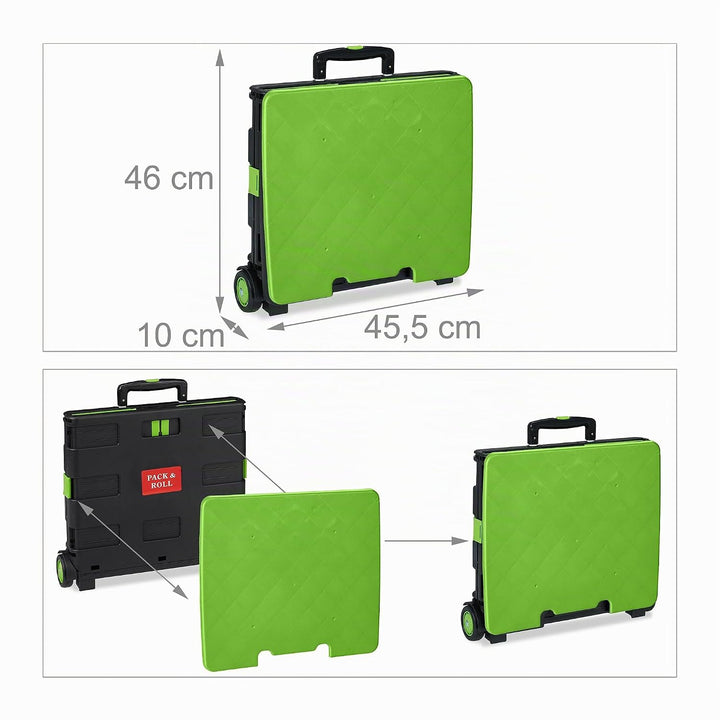 Relaxdays Einkaufstrolley, Klapptrolley mit Rollen &amp; Deckel, Teleskopgriff, bis 35 kg, Faltbarer Tro