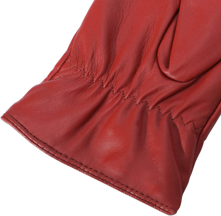 Harssidanzar Damen Lederhandschuhe Winter Warmes Kaschmirfutter Touchscreen Vintage Finished GL017EU