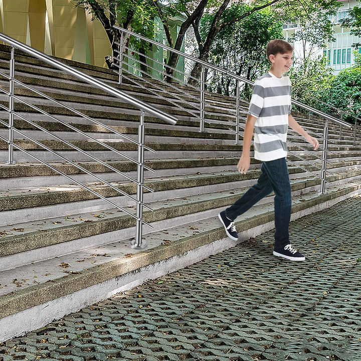 Aufun Treppengeländer Edelstahl Handlauf Geländer für Treppen, Innen und Aussen, Balkon, Brüstung, S