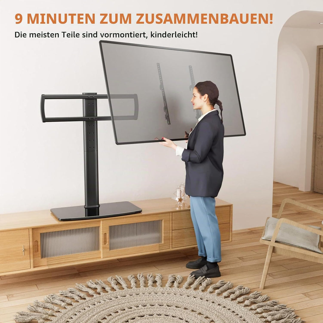Universal schwenkbarer TV-Ständer/Tischfuss TV-Ständer 40 bis 86 Zoll TVs 110 Grad schwenkbar, 5 Stu