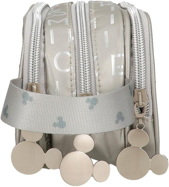 Disney Mickey 100 Triple Case Grau 22x10x9 cm Polyester Dreifach-Etui, Dreifach-Etui