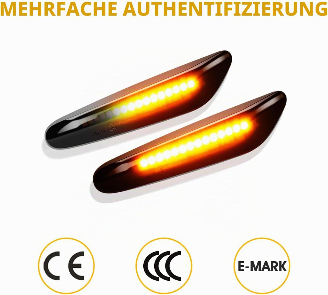 Asasytal Blinker Seitenblinker, Gelb Ultra Heller Seitenblinkleuchten E8 Auto Seitenlichter Set Komp