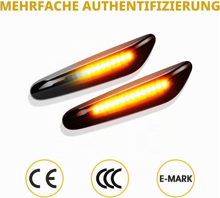Asasytal Blinker Seitenblinker, Gelb Ultra Heller Seitenblinkleuchten E8 Auto Seitenlichter Set Komp