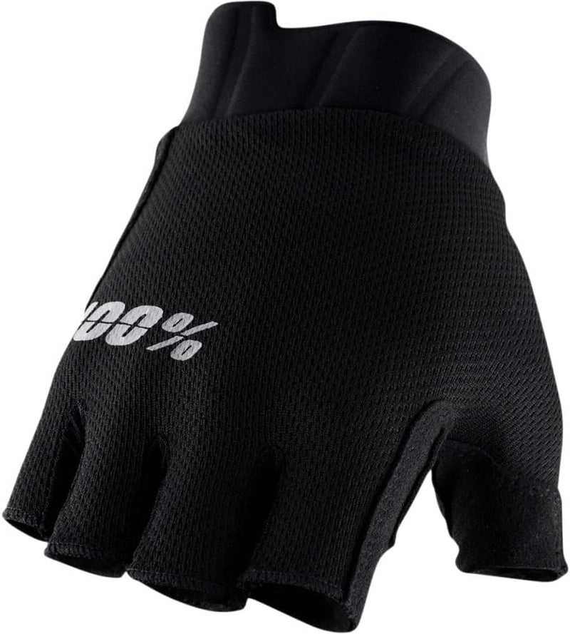 100% GUANTES EXCEEDA Gel Short Finger Gloves Black - L