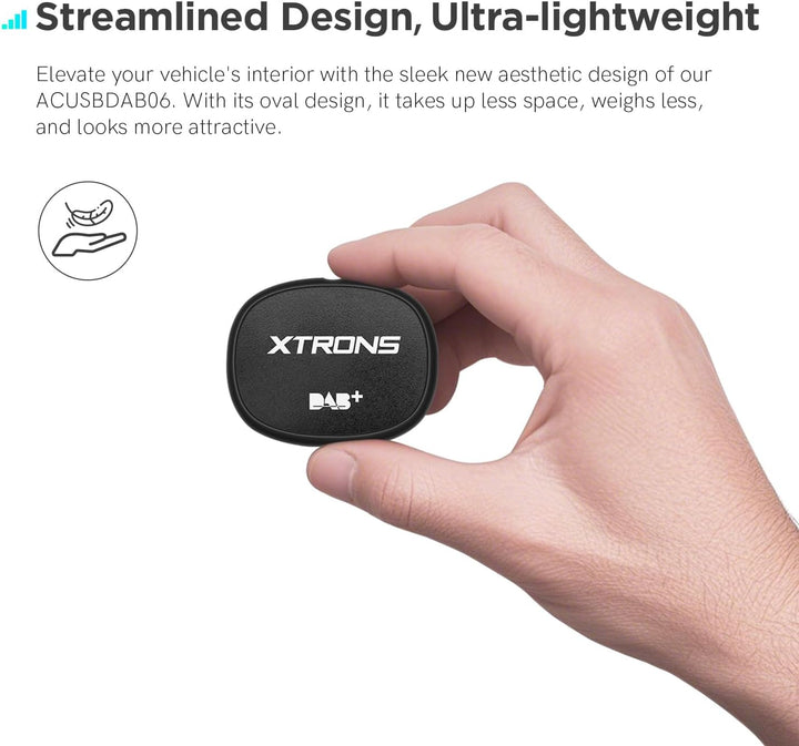 XTRONS Ultraleichter DAB+ Digitalradio-USB-Dongle für Android-Autoradio, unterstützt grosse Programm