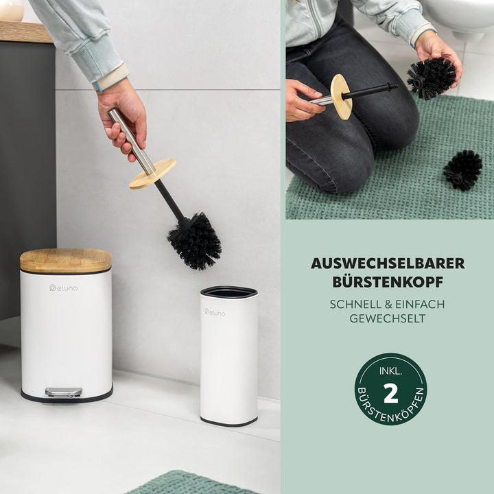 eluno Badezimmer Zubehör Set FRAMURA 2tlg. bestehend aus 1 Kosmetikeimer mit Soft-Close Deckel und 5