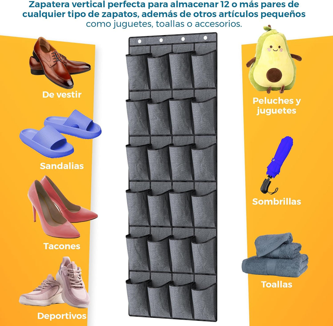 The Inventions Emporium Schuhorganizer hängend – Platzsparender Türorganizer für Schuhe, Schuhregal