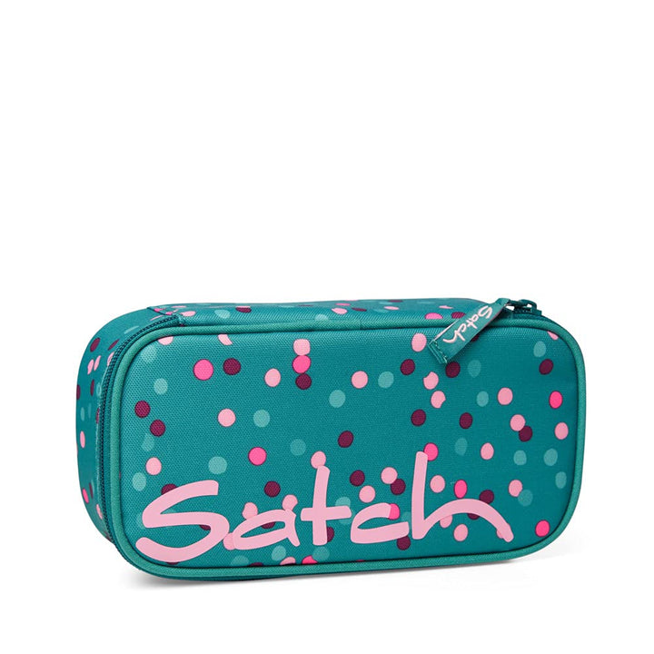 Satch Schlamperbox Federmäppchen extra gross inkl. Trennfach Reissverschlussfach Geodreieck Happy Co