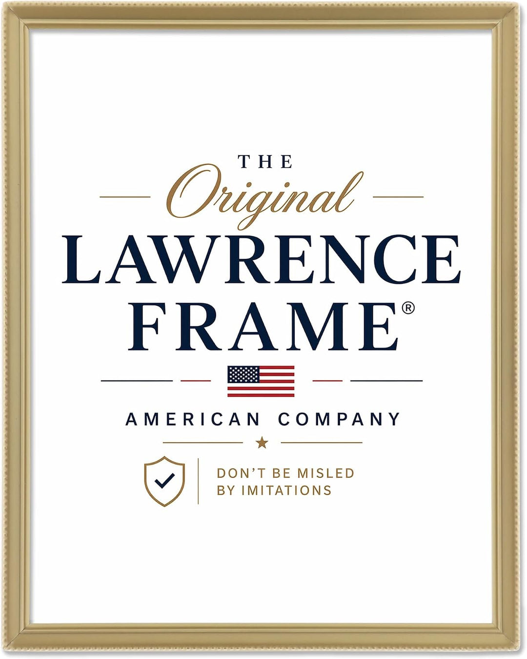 Lawrence Frames Bilderrahmen, antikes Messing, 20,3 x 25,4 cm, Perlenrand-Design Goldfarben satinier