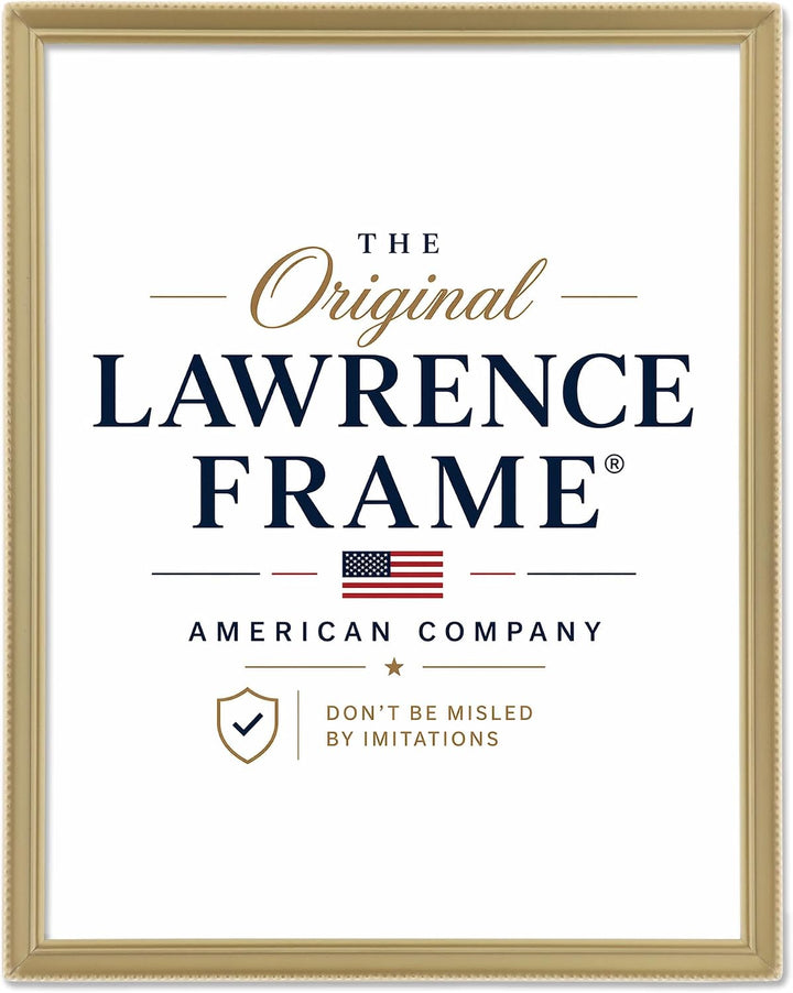 Lawrence Frames Bilderrahmen, antikes Messing, 20,3 x 25,4 cm, Perlenrand-Design Goldfarben satinier