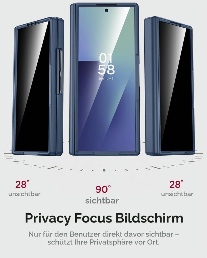 Miimall Kompatibel mit Samsung Galaxy Z Fold 7 Magnetisch Hülle, Anti-SPY Displayschutz &amp; Scharniers
