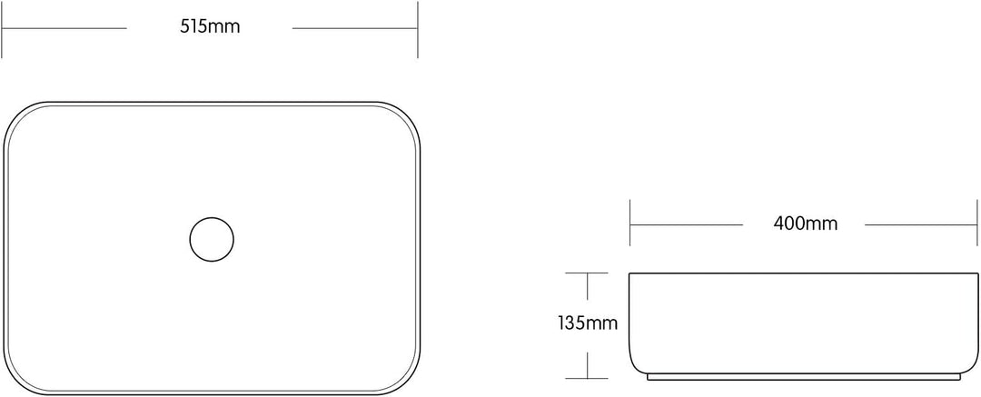 Art-of-Baan® Premium Waschbecken eckig - Hochglanz Aufsatzwaschbecken - Keramik-Becken für Waschtisc