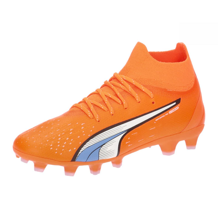 PUMA Unisex Ultra Pro Fg/Ag Jr Fussballschuh 33 EU Ultra Orange Puma White Blue Glimmer, 33 EU Ultra