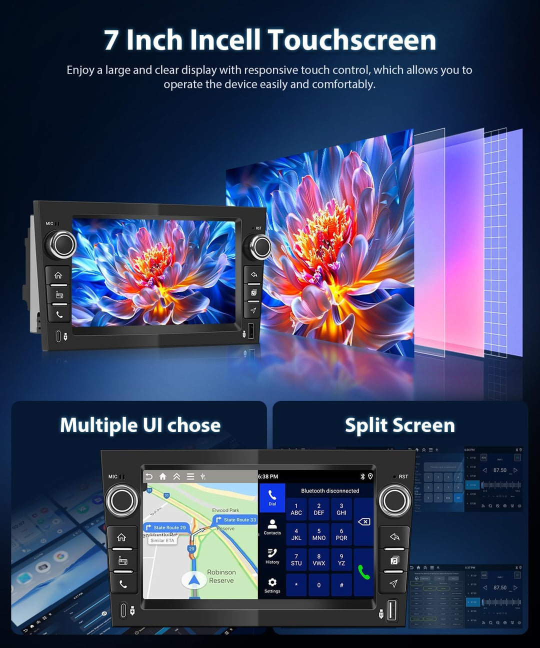 Carplay Autoradio für Opel Corsa Combo Astra Antara Signum 2000-2011, 4GB+64GB Car Stereo mit Androi
