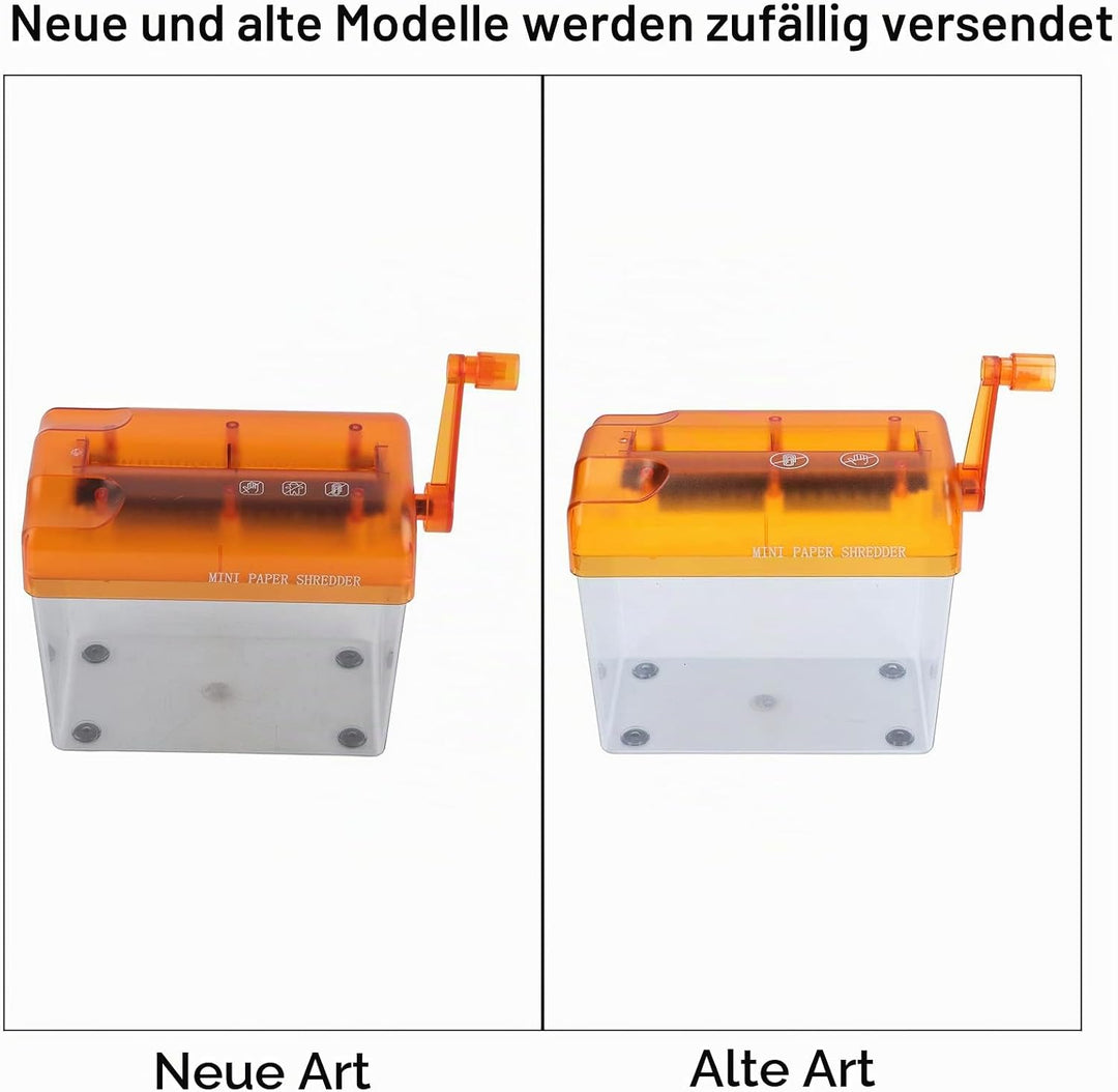 Tragbarer Manueller Aktenvernichter für Zuhause, Aktenvernichter mit 2 Blatt Kreuzschnitt, Handkurbe