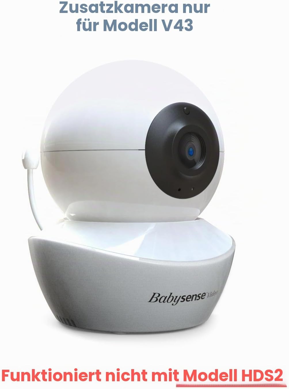 Babysense Zusatzkamera für Babyphone V43 (Diese Kamera ist Nicht für das Modell HDS2 geeignet)