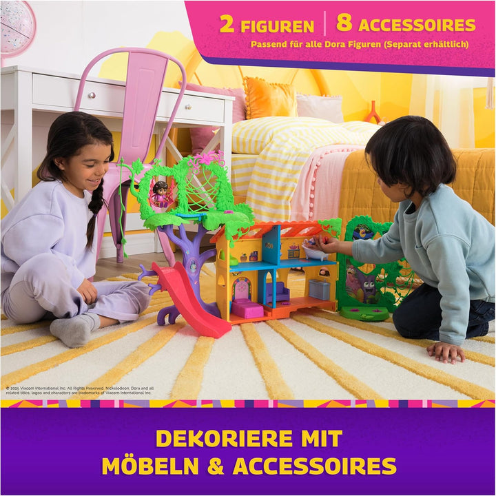 Dora Regenwald Casita Spielset - mit 2 Figuren, 8 Accessoires, 2 Songs und Geräuscheffekten aus der